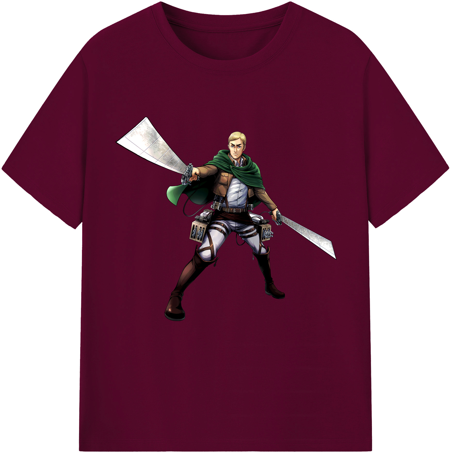 （画像用） 進撃の巨人 エルヴィン・スミス Attack on Titan Erwin Smith レディースカジュアルプリントTシャツ（綿100％）